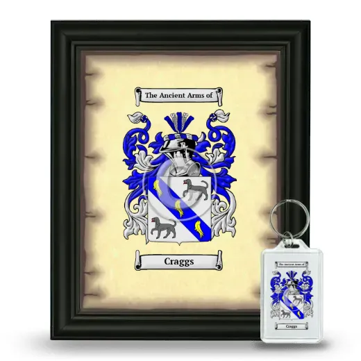 Craggs Framed Coat of Arms and Keychain - Black