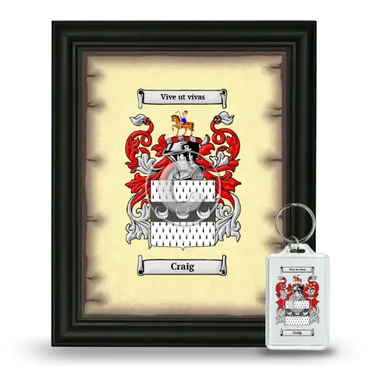 Craig Framed Coat of Arms and Keychain - Black