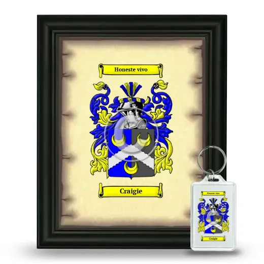 Craigie Framed Coat of Arms and Keychain - Black