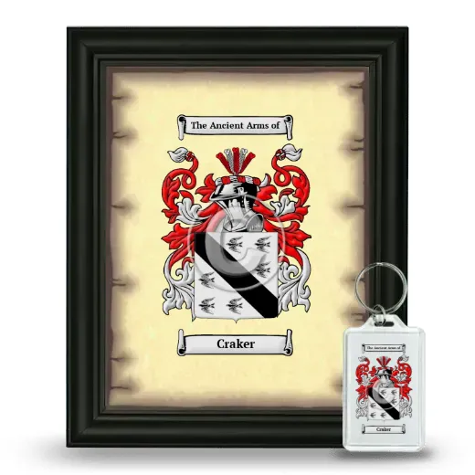 Craker Framed Coat of Arms and Keychain - Black