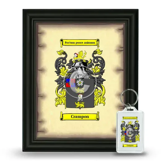 Crampon Framed Coat of Arms and Keychain - Black