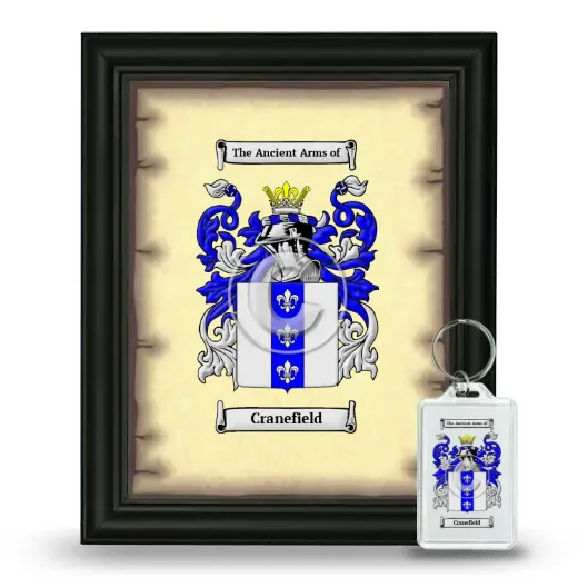 Cranefield Framed Coat of Arms and Keychain - Black