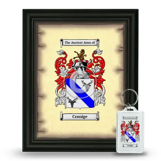 Cranige Framed Coat of Arms and Keychain - Black