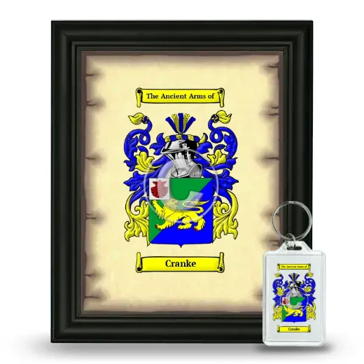 Cranke Framed Coat of Arms and Keychain - Black