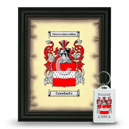 Crawford's Framed Coat of Arms and Keychain - Black