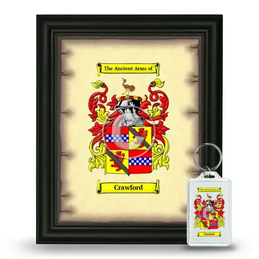 Crawford Framed Coat of Arms and Keychain - Black