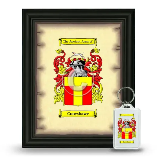 Crawshawe Framed Coat of Arms and Keychain - Black
