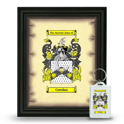 Creedan Framed Coat of Arms and Keychain - Black