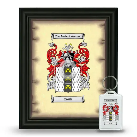 Creik Framed Coat of Arms and Keychain - Black