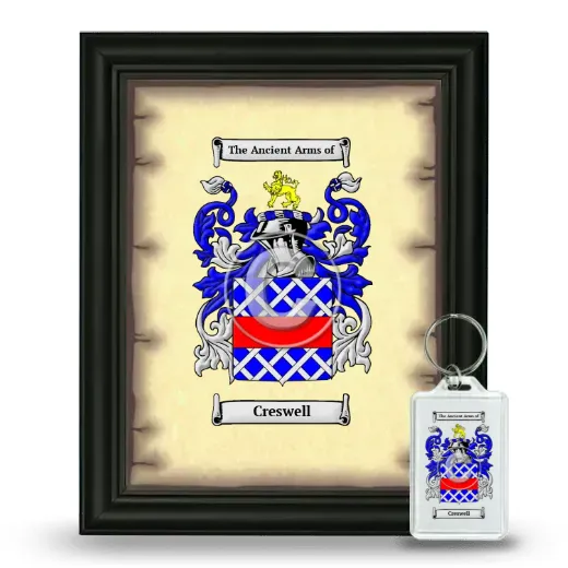 Creswell Framed Coat of Arms and Keychain - Black