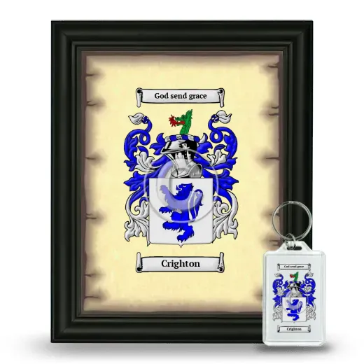 Crighton Framed Coat of Arms and Keychain - Black