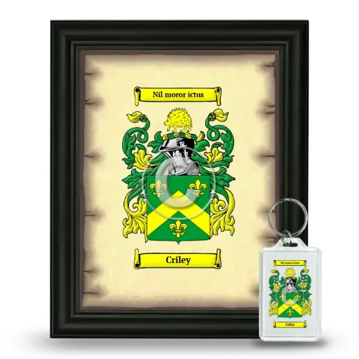 Criley Framed Coat of Arms and Keychain - Black