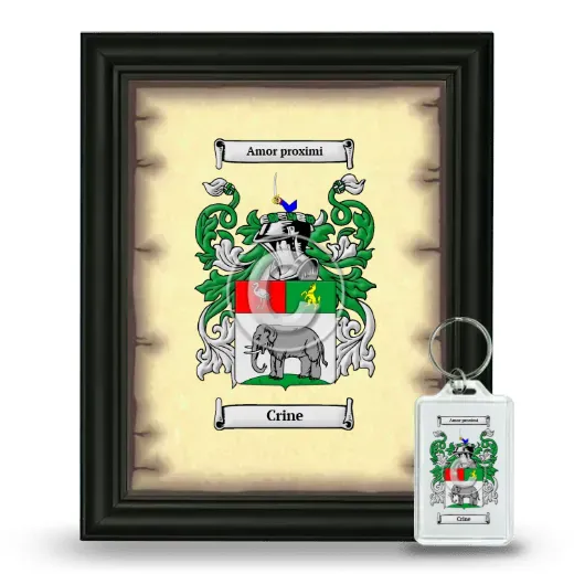Crine Framed Coat of Arms and Keychain - Black