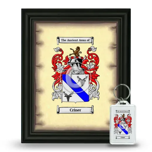 Criner Framed Coat of Arms and Keychain - Black