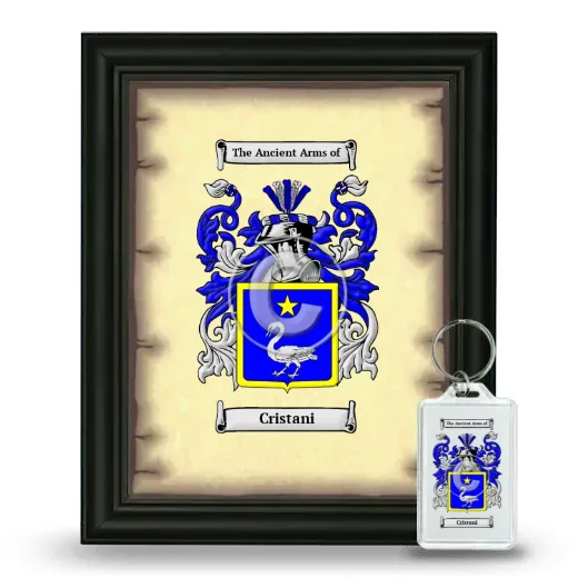 Cristani Framed Coat of Arms and Keychain - Black