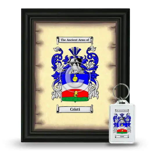 Cristi Framed Coat of Arms and Keychain - Black
