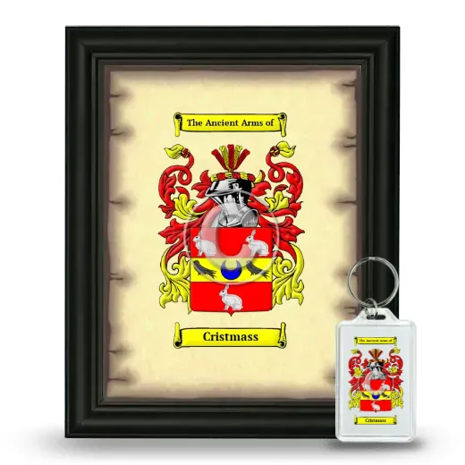 Cristmass Framed Coat of Arms and Keychain - Black