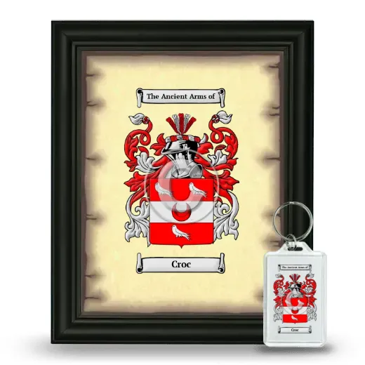 Croc Framed Coat of Arms and Keychain - Black