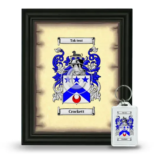 Crockett Framed Coat of Arms and Keychain - Black