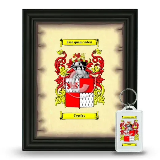 Crofts Framed Coat of Arms and Keychain - Black