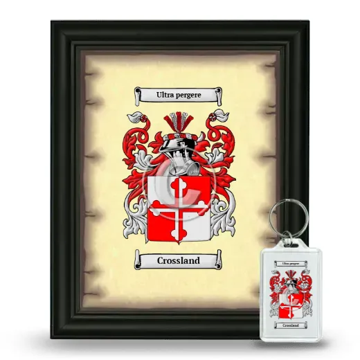 Crossland Framed Coat of Arms and Keychain - Black