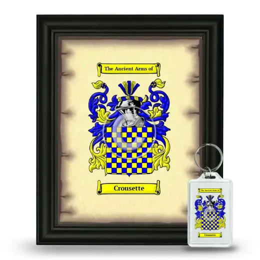 Crousette Framed Coat of Arms and Keychain - Black