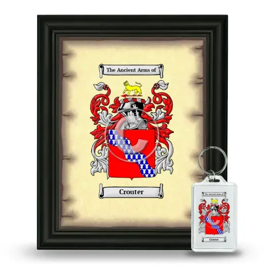 Crouter Framed Coat of Arms and Keychain - Black