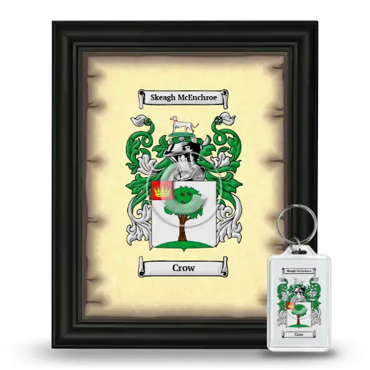Crow Framed Coat of Arms and Keychain - Black