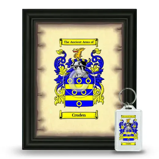 Cruden Framed Coat of Arms and Keychain - Black