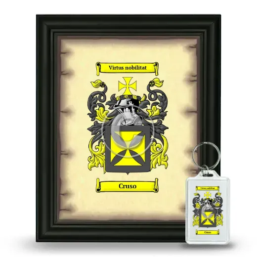 Cruso Framed Coat of Arms and Keychain - Black