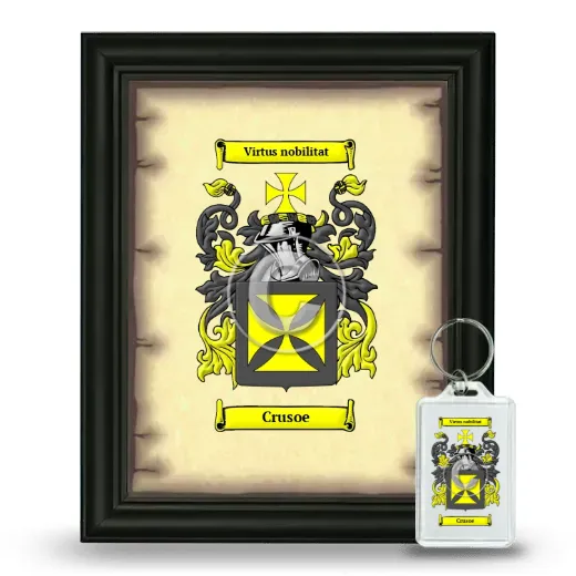 Crusoe Framed Coat of Arms and Keychain - Black