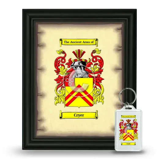 Cryer Framed Coat of Arms and Keychain - Black