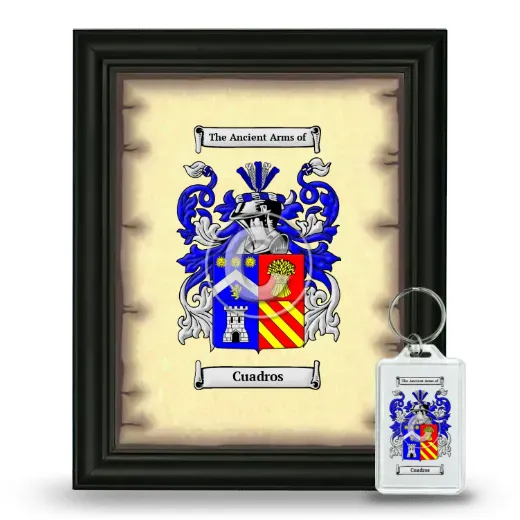 Cuadros Framed Coat of Arms and Keychain - Black