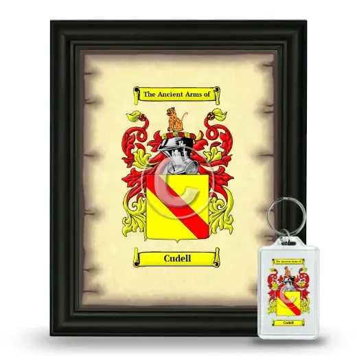 Cudell Framed Coat of Arms and Keychain - Black