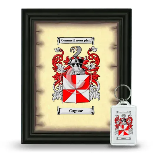Cugnac Framed Coat of Arms and Keychain - Black