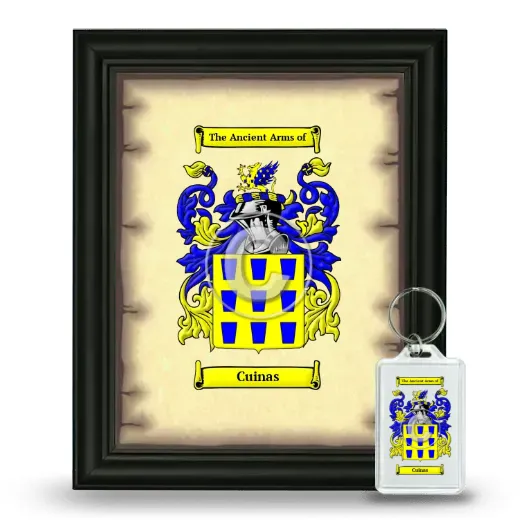 Cuinas Framed Coat of Arms and Keychain - Black