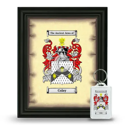 Culay Framed Coat of Arms and Keychain - Black