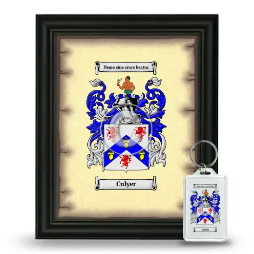 Culyer Framed Coat of Arms and Keychain - Black