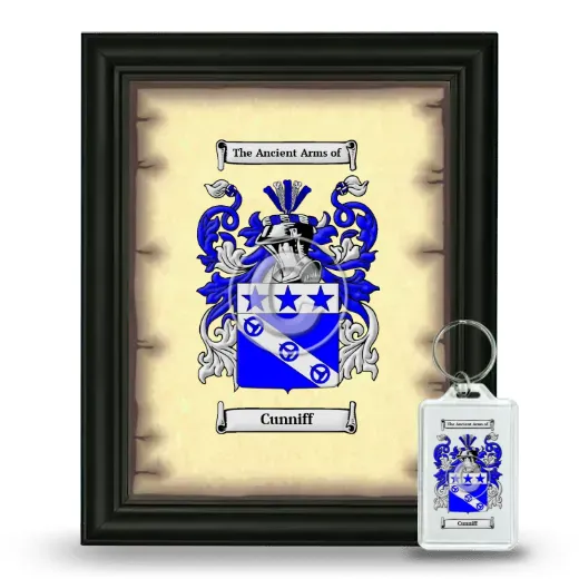 Cunniff Framed Coat of Arms and Keychain - Black