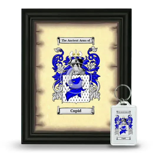 Cupid Framed Coat of Arms and Keychain - Black