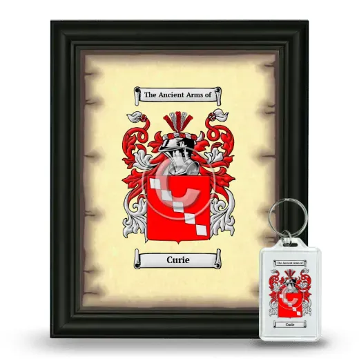 Curie Framed Coat of Arms and Keychain - Black