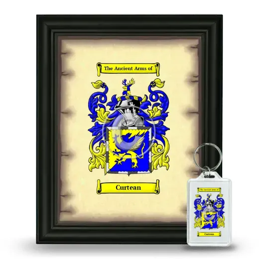 Curtean Framed Coat of Arms and Keychain - Black