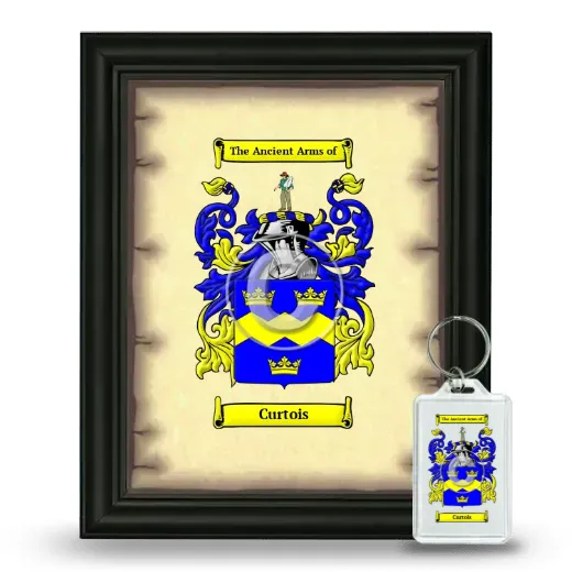 Curtois Framed Coat of Arms and Keychain - Black