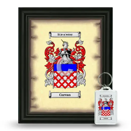 Curvan Framed Coat of Arms and Keychain - Black