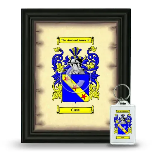 Cuss Framed Coat of Arms and Keychain - Black