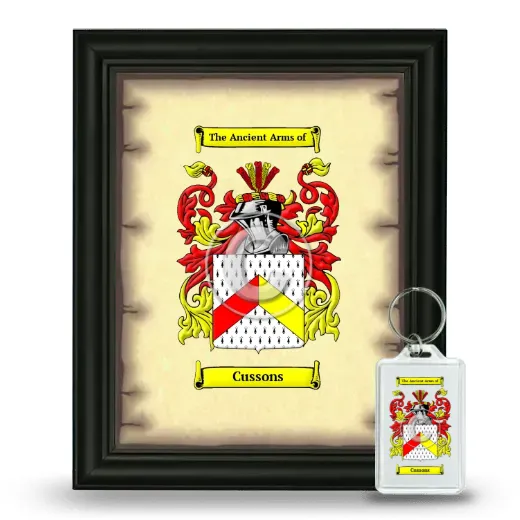 Cussons Framed Coat of Arms and Keychain - Black