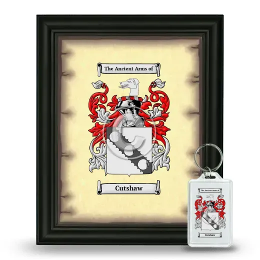 Cutshaw Framed Coat of Arms and Keychain - Black