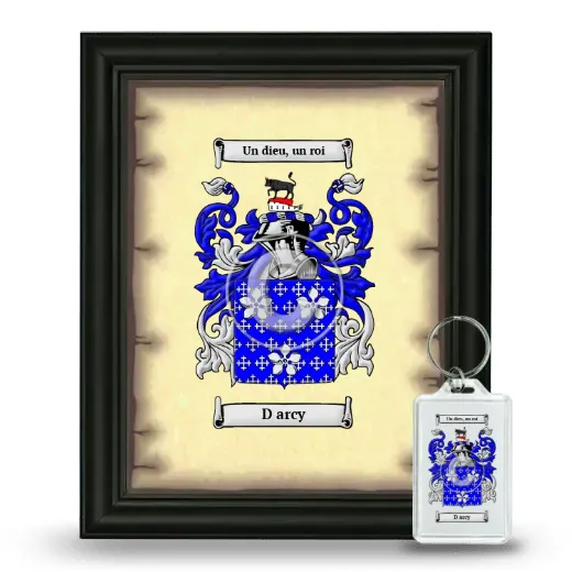 D arcy Framed Coat of Arms and Keychain - Black