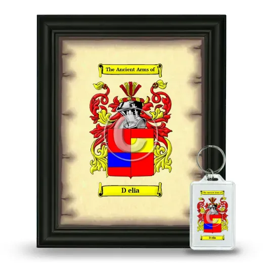 D elia Framed Coat of Arms and Keychain - Black