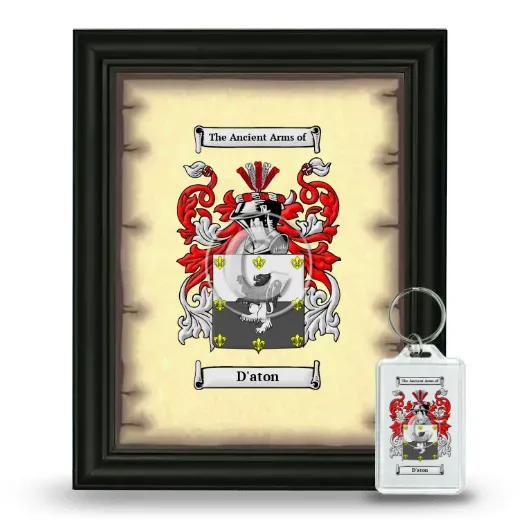 D'aton Framed Coat of Arms and Keychain - Black